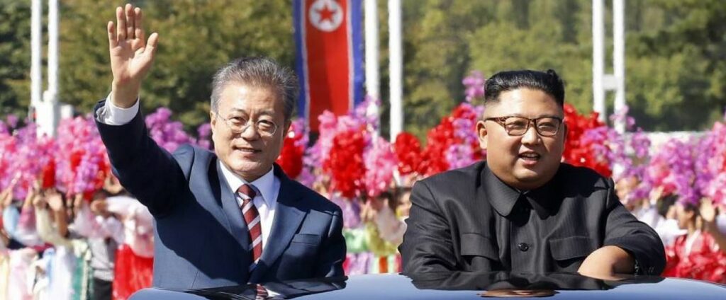 Moon Jae-In and Kim Jong Un