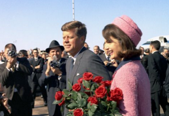 JFK and Jackie Kennedy arrive in Dallas,